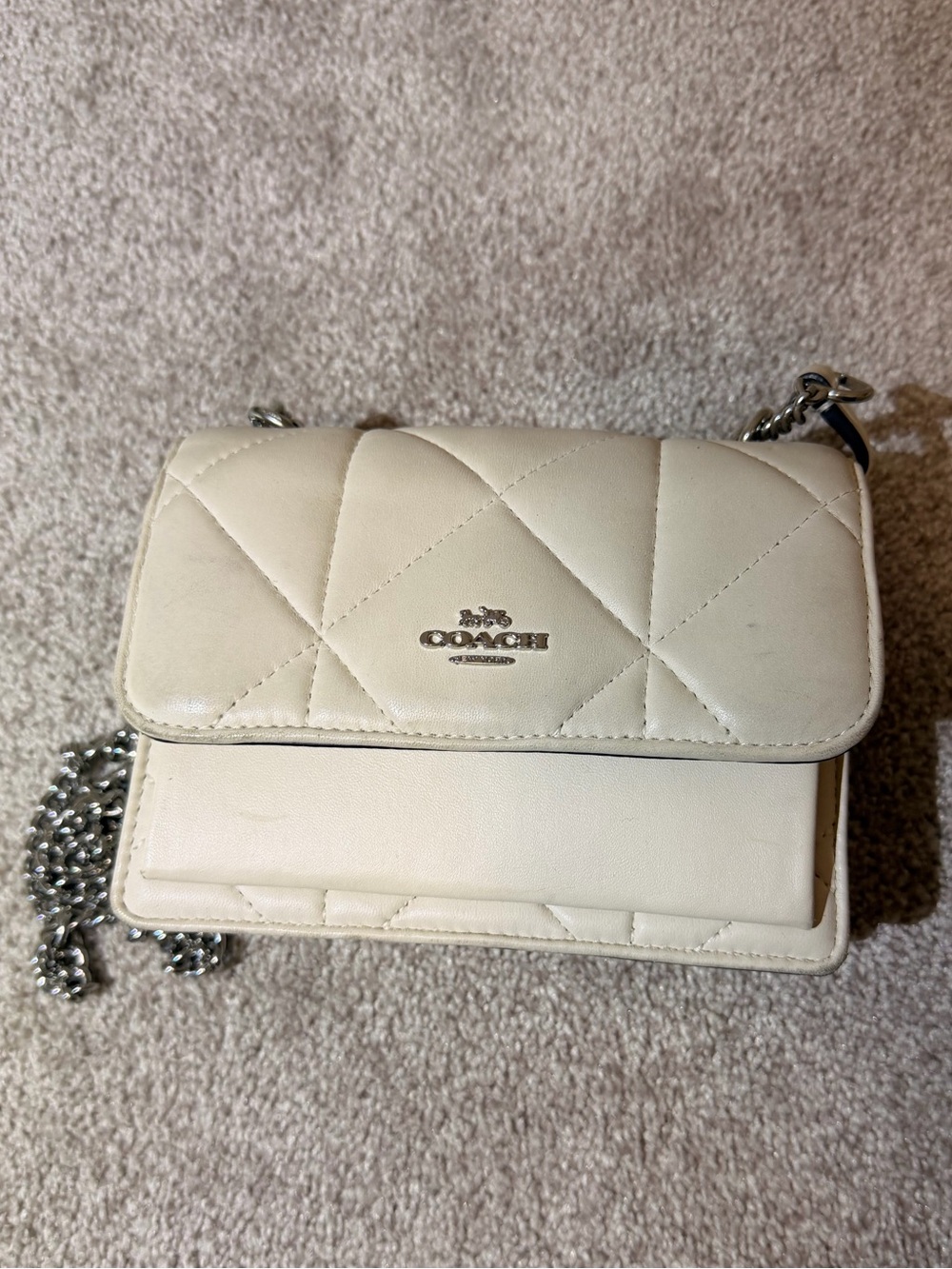 Coach Studio Baguette Quilted Leather Crossbody Bag Chalk Cream CJ526